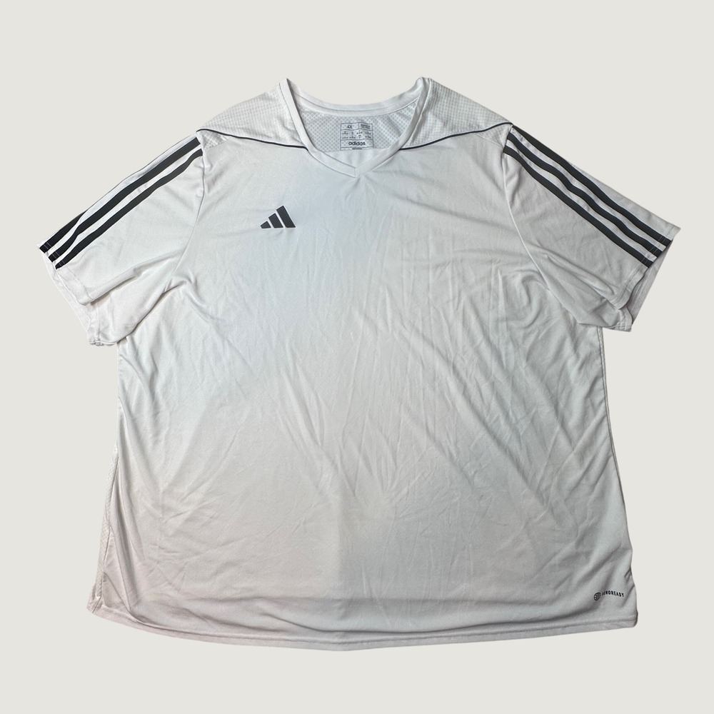 Adidas Jersey Womens 4X White Aeroready Soccer V-Neck HS2320 Short Sleeve Top